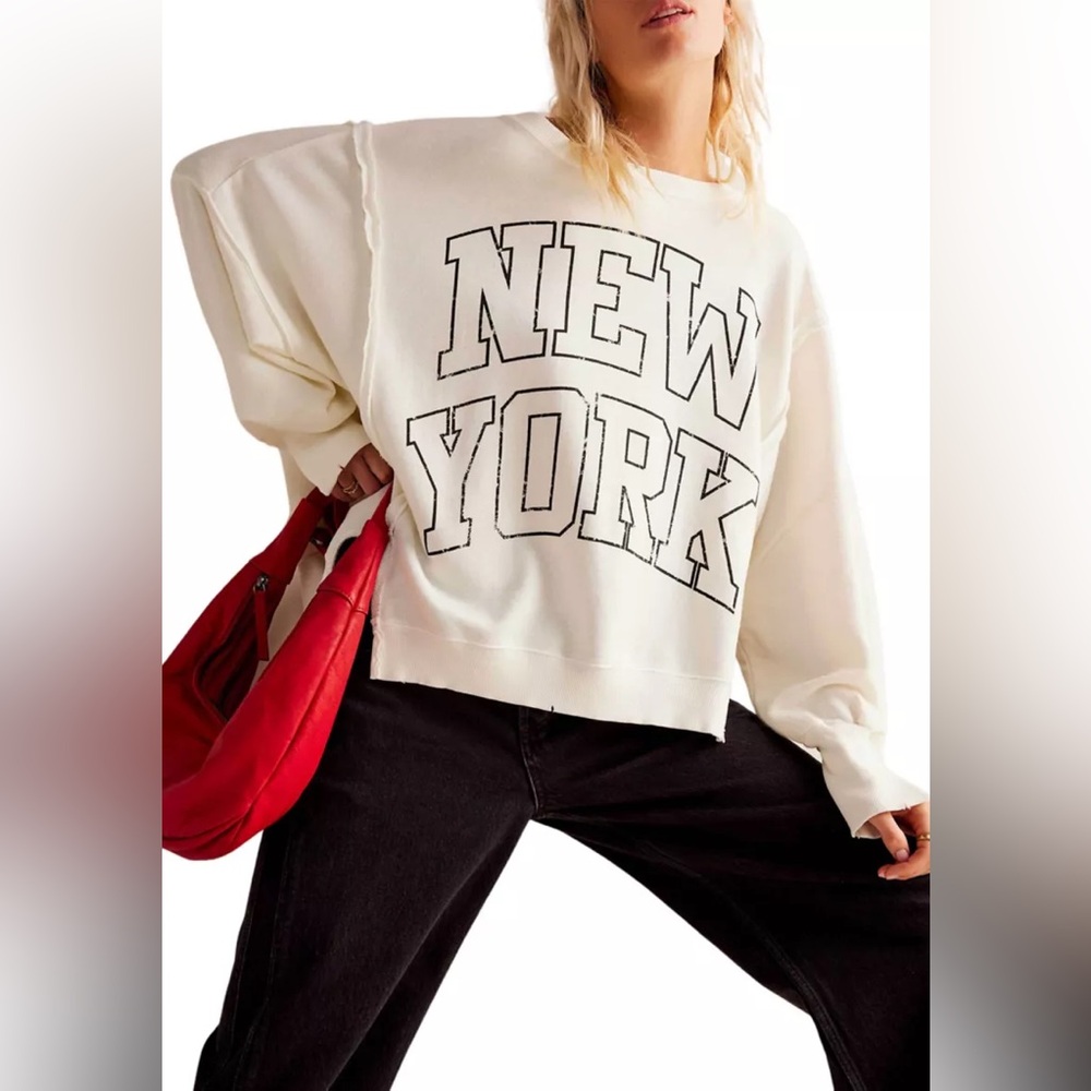 Free People Graphic Camden Pullover, XS